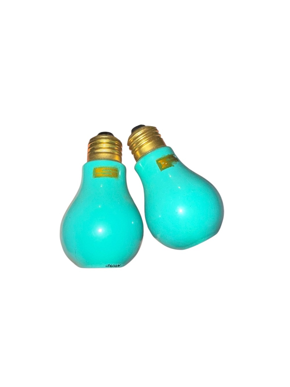 Vintage Turquoise light bulb salt and pepper shakers